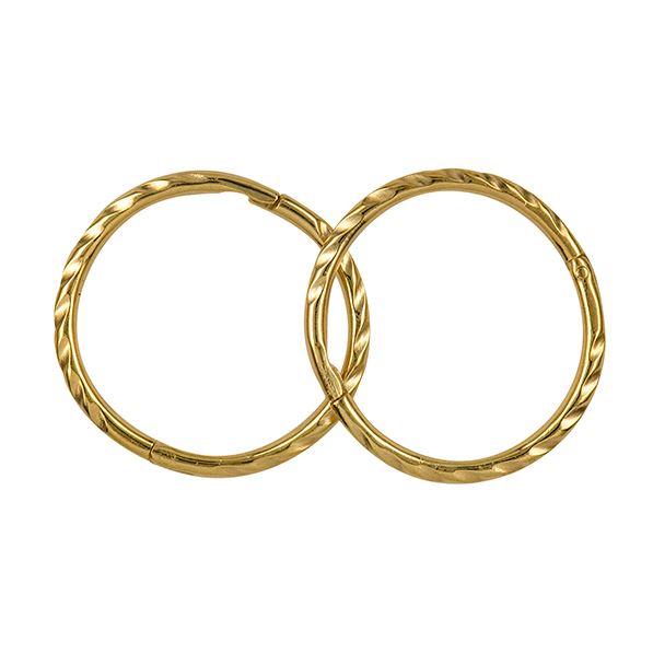 9ct Yellow Gold 12mm Twist Sleeper Earrings
