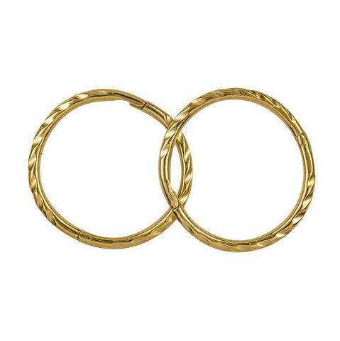 9ct Yellow Gold 12mm Twist Sleeper Earrings