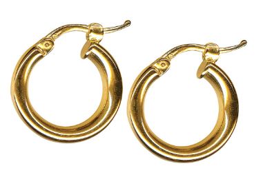 9ct Yellow Italian Gold Plain Hoop Earrings