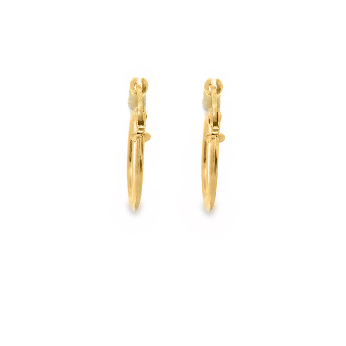 9ct Yellow Gold Italian Hoop Earrings 10mm