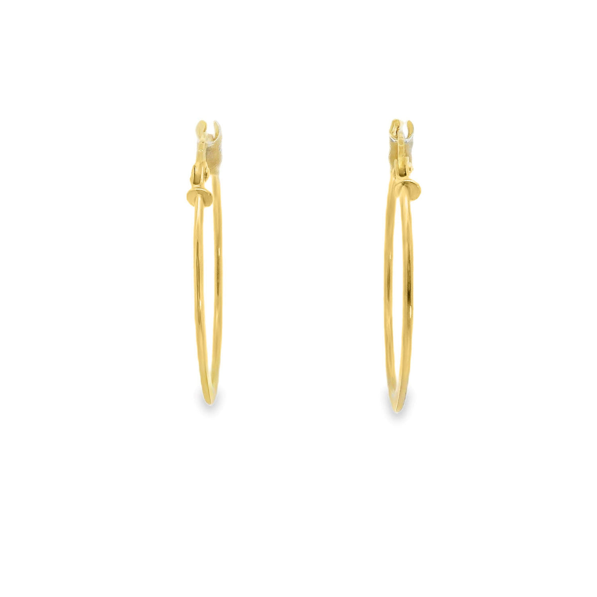 9ct Yellow Gold Italian Fine Hoop Earrings 20mm