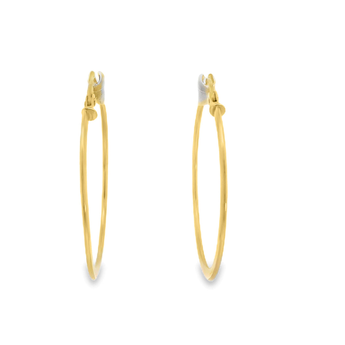 9ct Yellow Gold Italian Fine Hoop Earrings 25mm