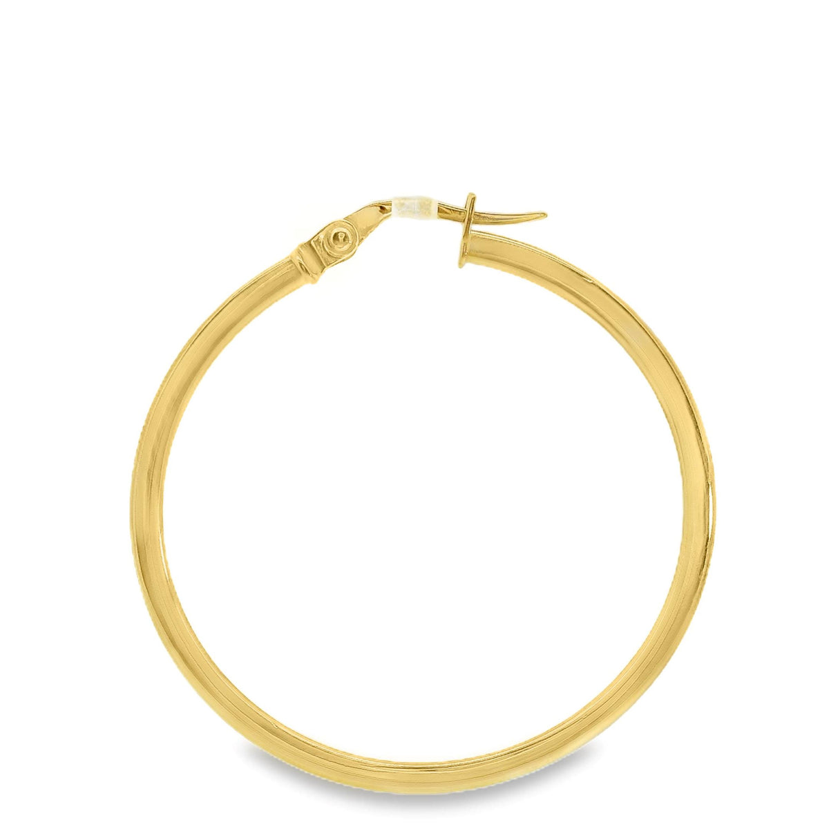 9ct Yellow Gold Italian Fine Hoop Earrings 30mm