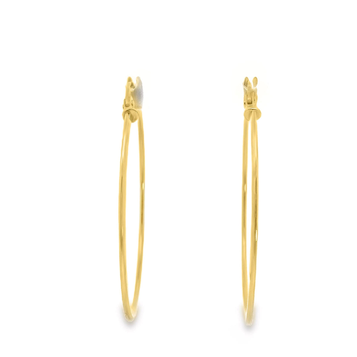 9ct Yellow Gold Italian Fine Hoop Earrings 30mm