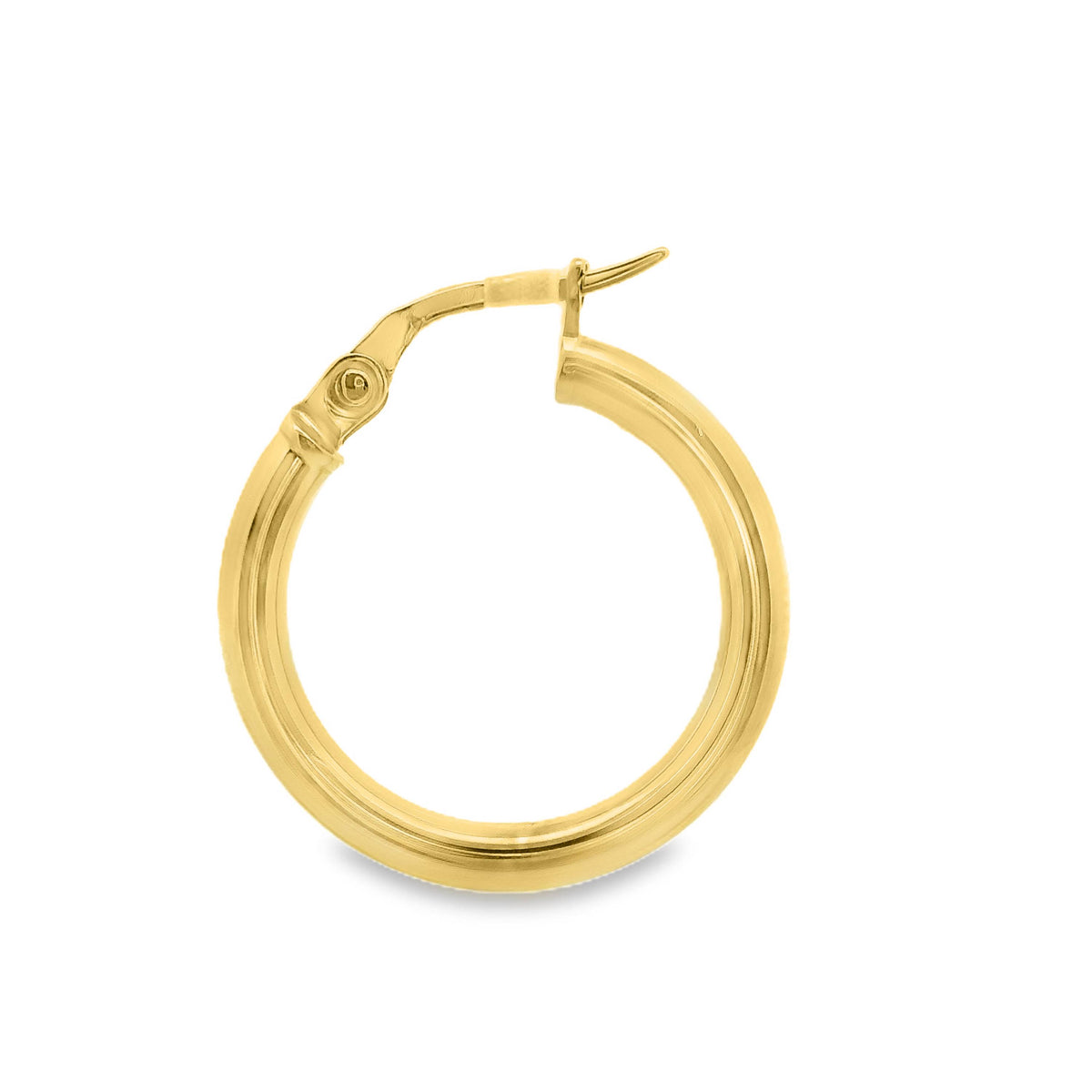 9ct Yellow Gold Italian Hoop Earrings 15mm