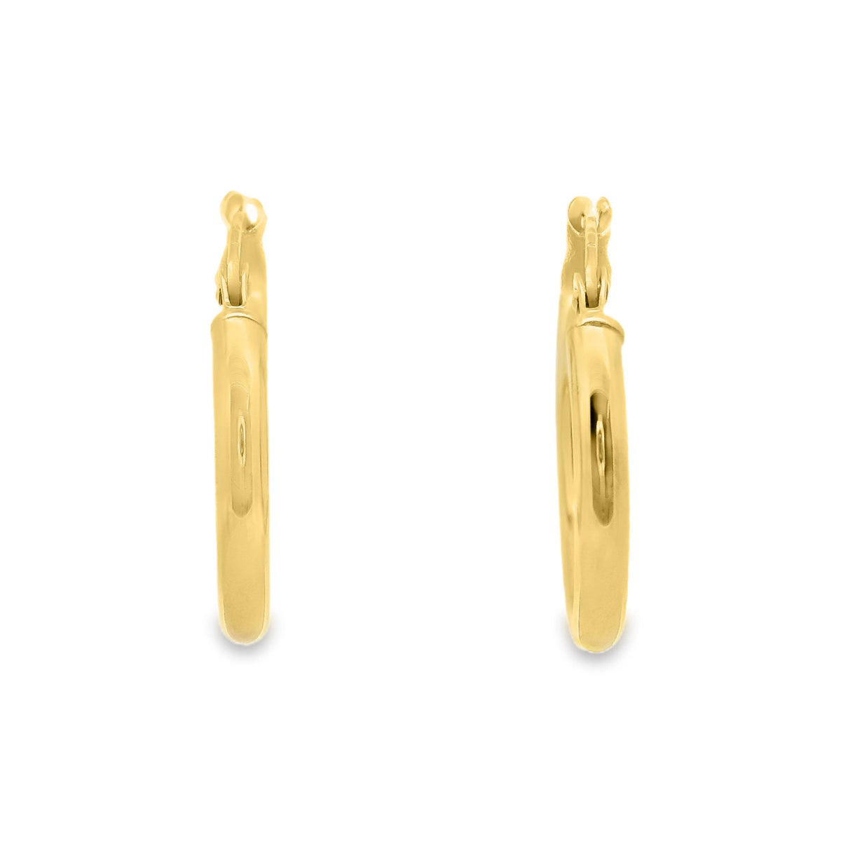 9ct Yellow Gold Italian Hoop Earrings 15mm