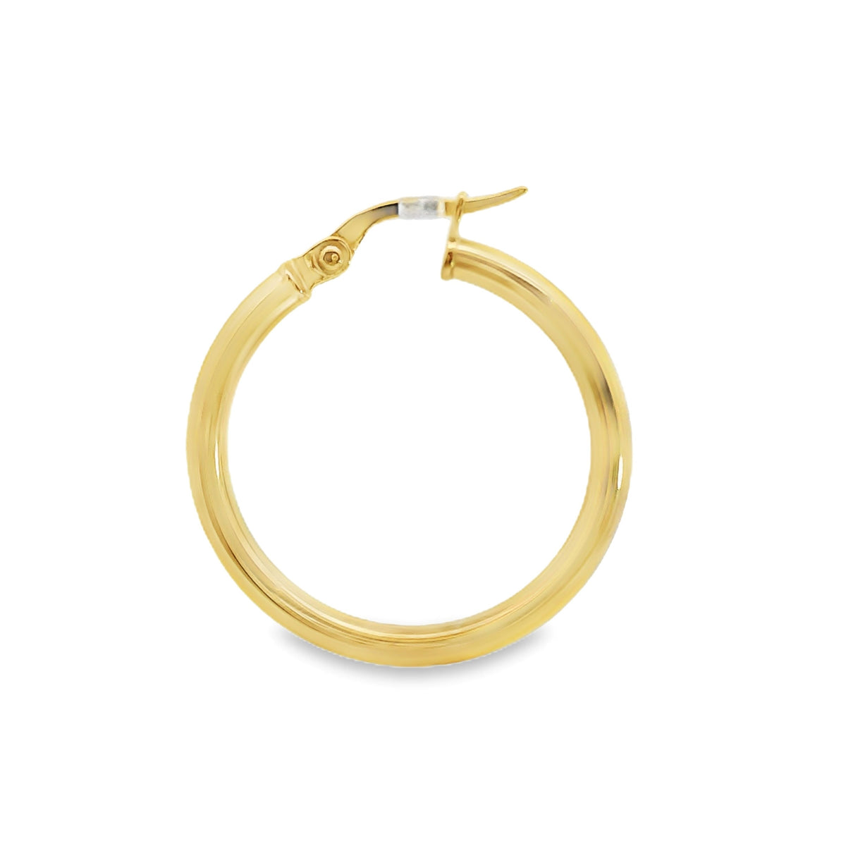 9ct Yellow Gold Italian Round Hoop Earrings 20mm