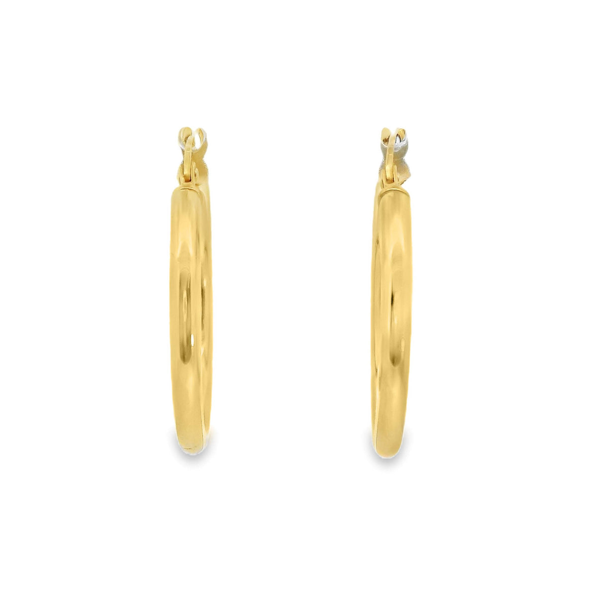 9ct Yellow Gold Italian Round Hoop Earrings 20mm