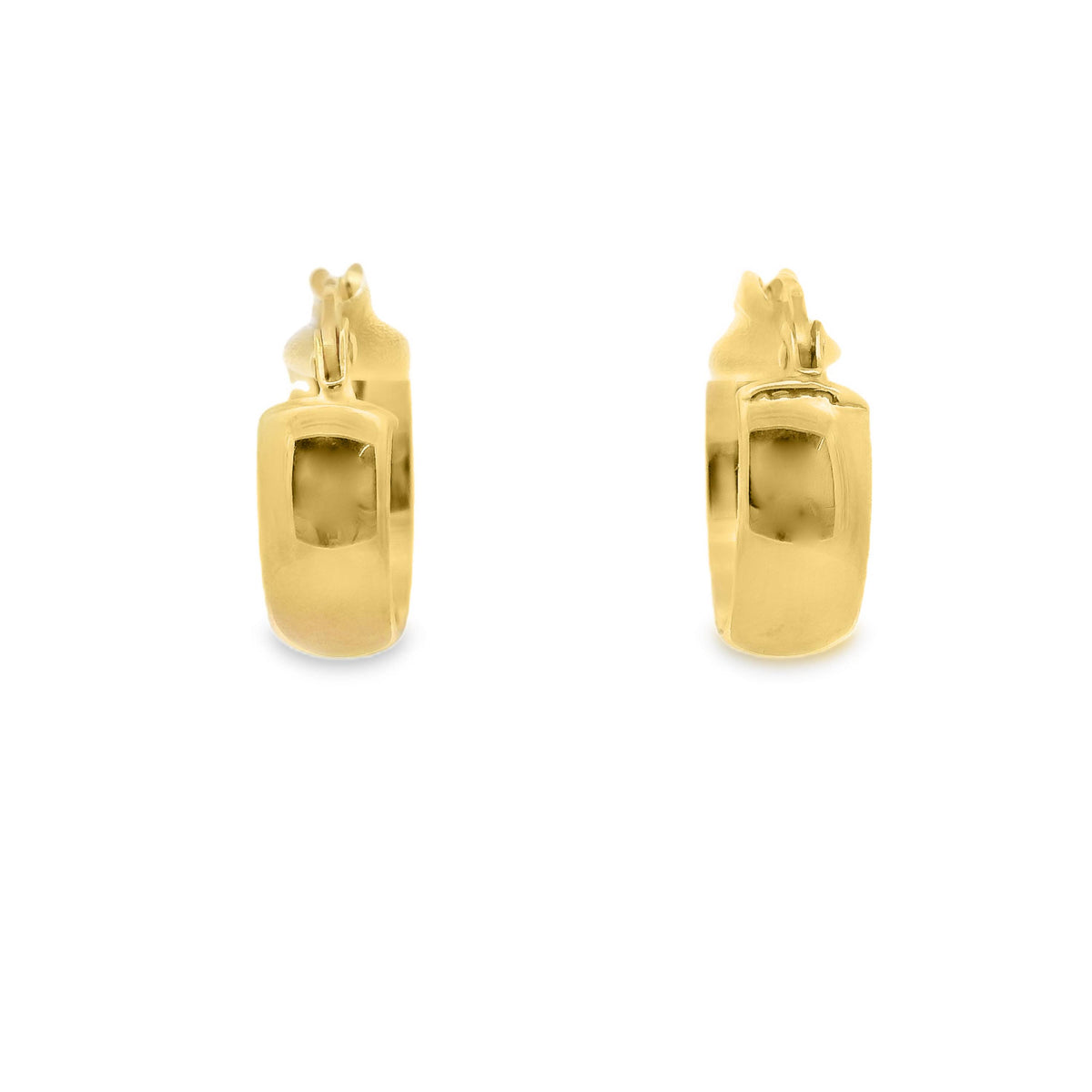 9ct Yellow Gold Italian Hoop Earrings 10mm