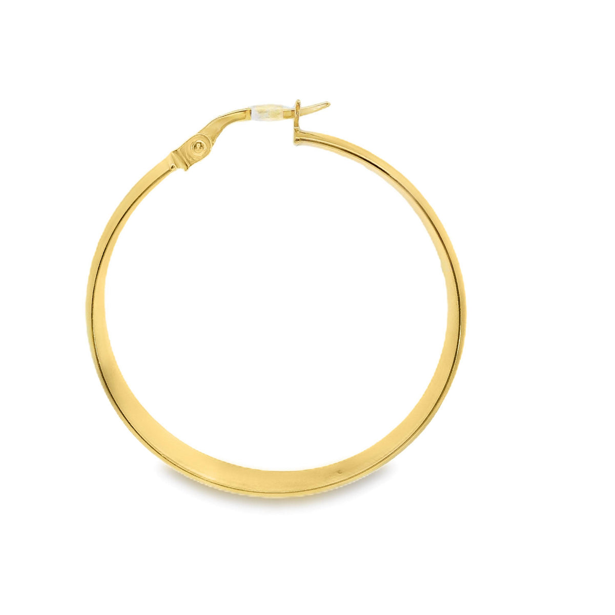 9ct Yellow Gold Italian Half Round Hoop Earrings 30mm