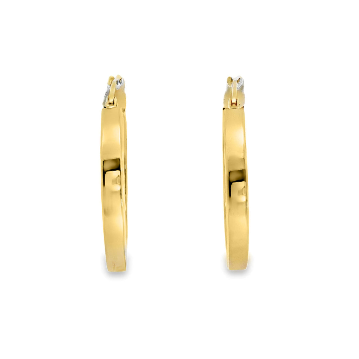 9ct Yellow Gold Italian Square Hoop Earrings 10mm