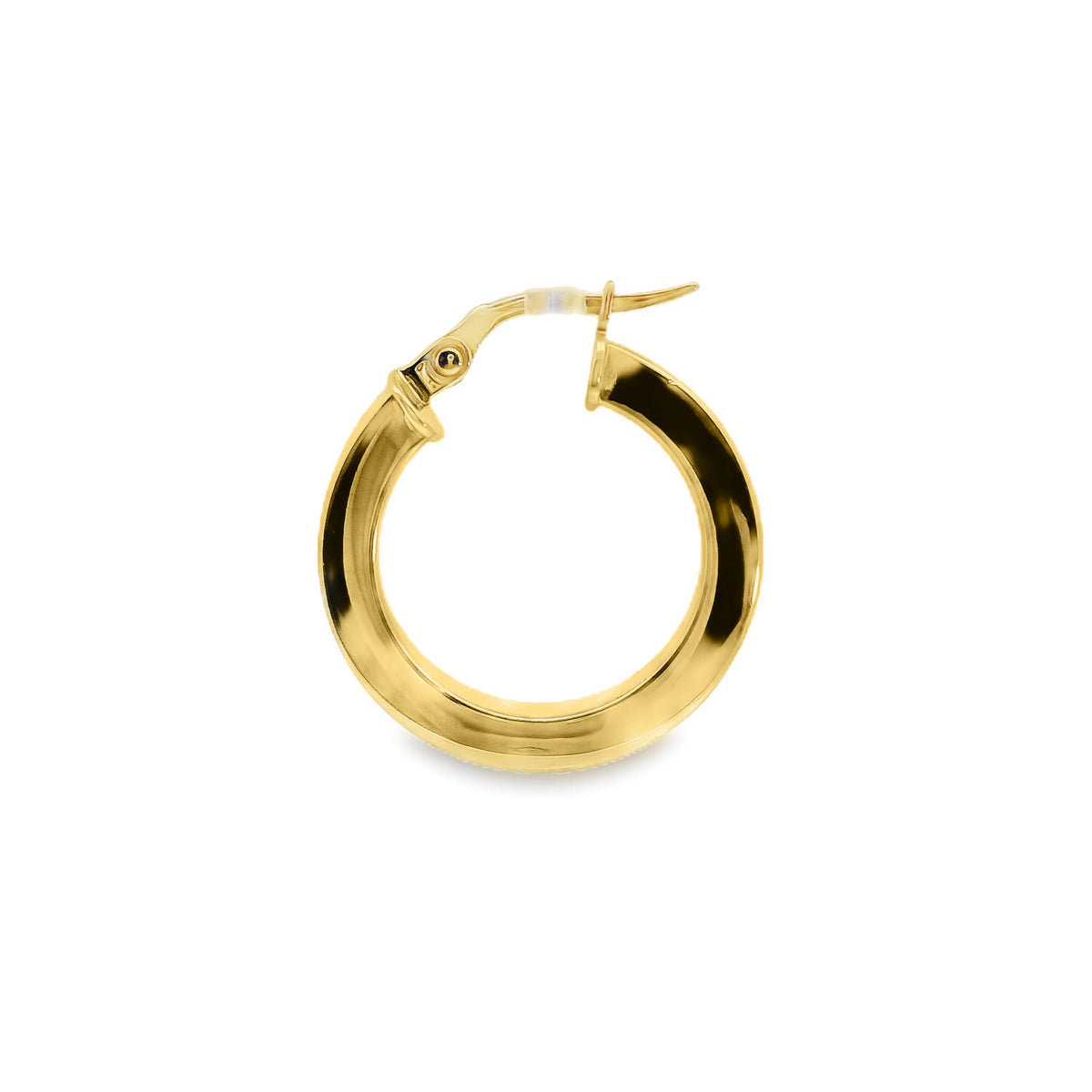 9ct Yellow Gold Italian Square Tube Hoop Earrings 15mm
