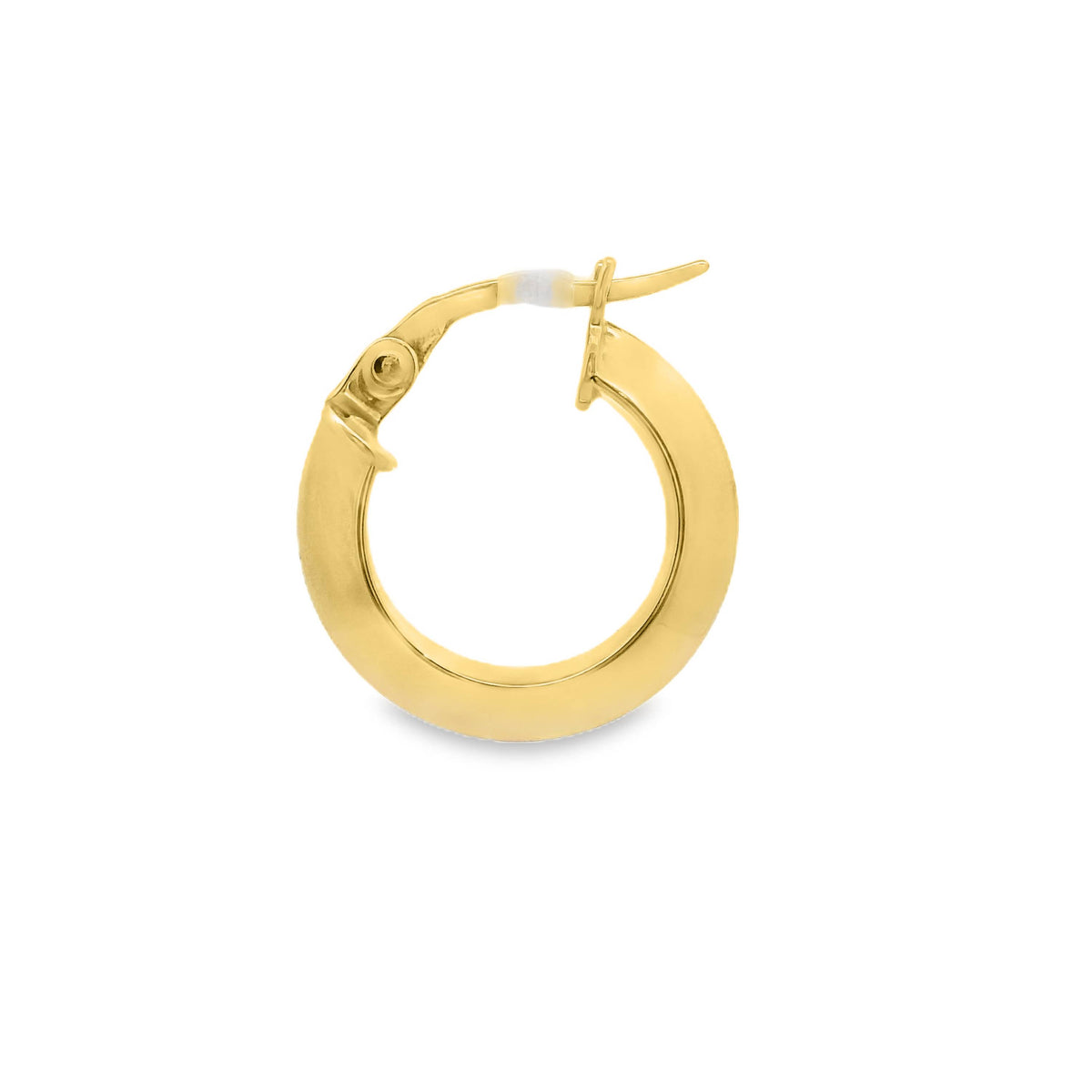 9ct Yellow Gold Italian Knife Edge Hoop Earrings 10mm