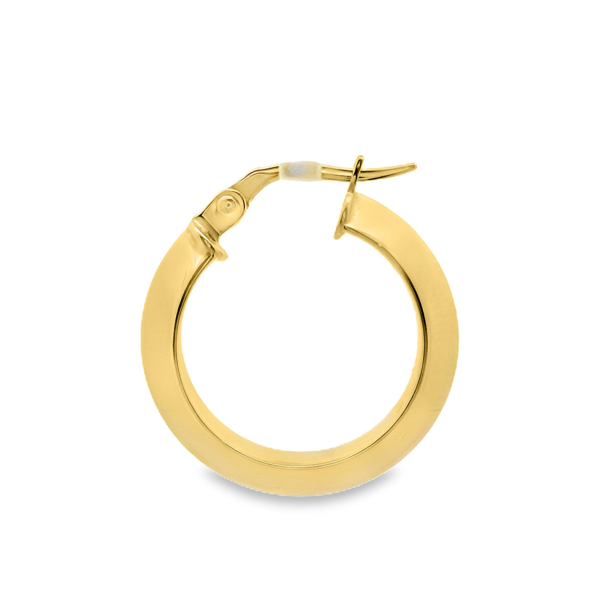 9ct Yellow Gold Italian Knife Edge Hoop Earrings 15mm