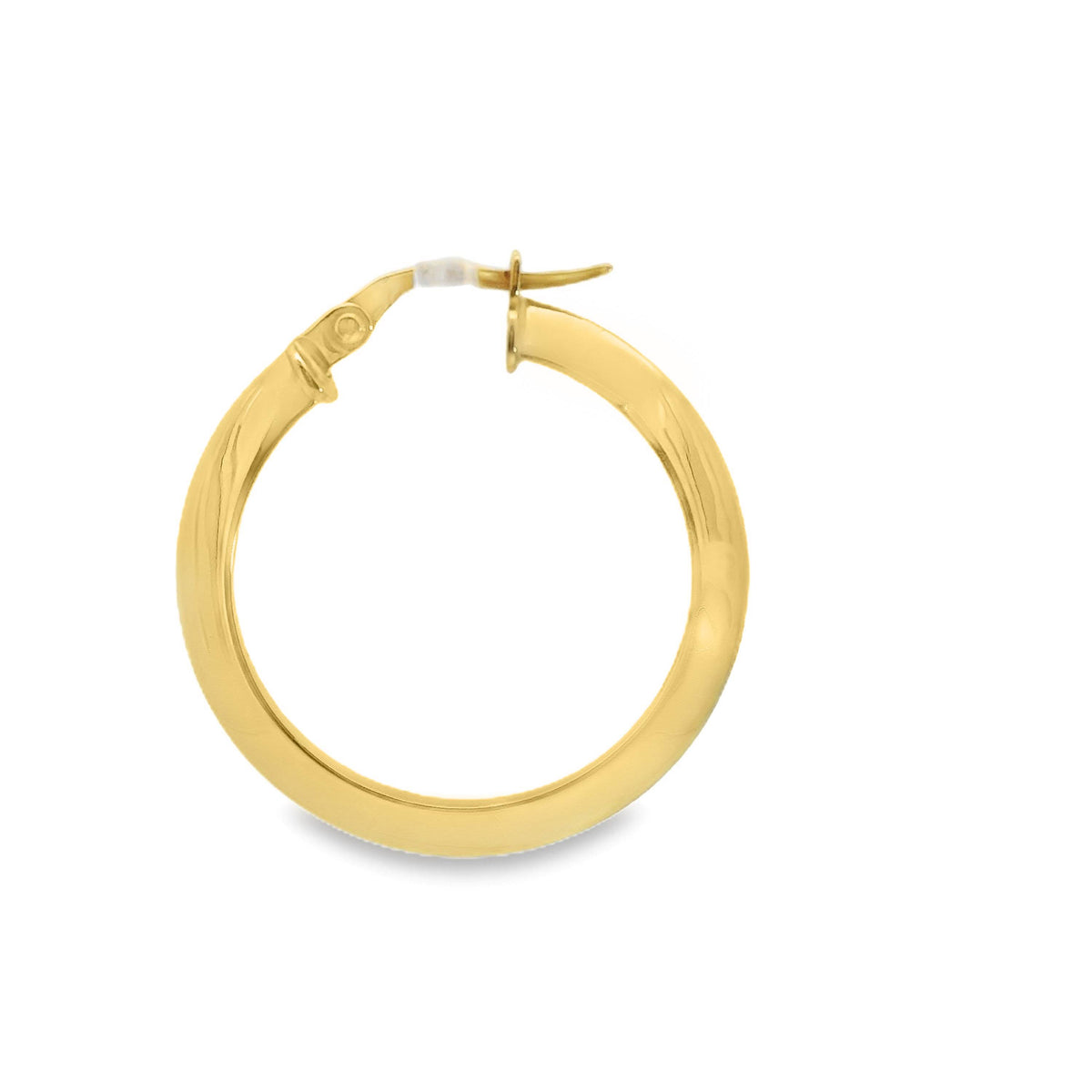 9ct Yellow Gold Italian Knife Edge Hoop Earrings 20mm