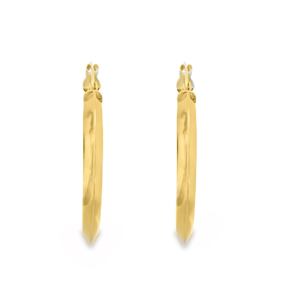 9ct Yellow Gold Italian Knife Edge Hoop Earrings 25mm