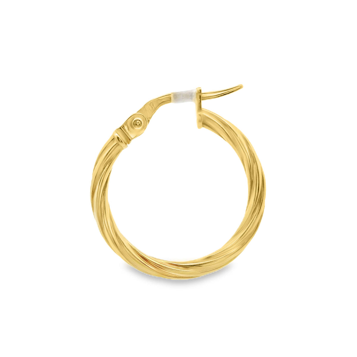 9ct Yellow Gold Italian Twist Hoop Earrings 15mm