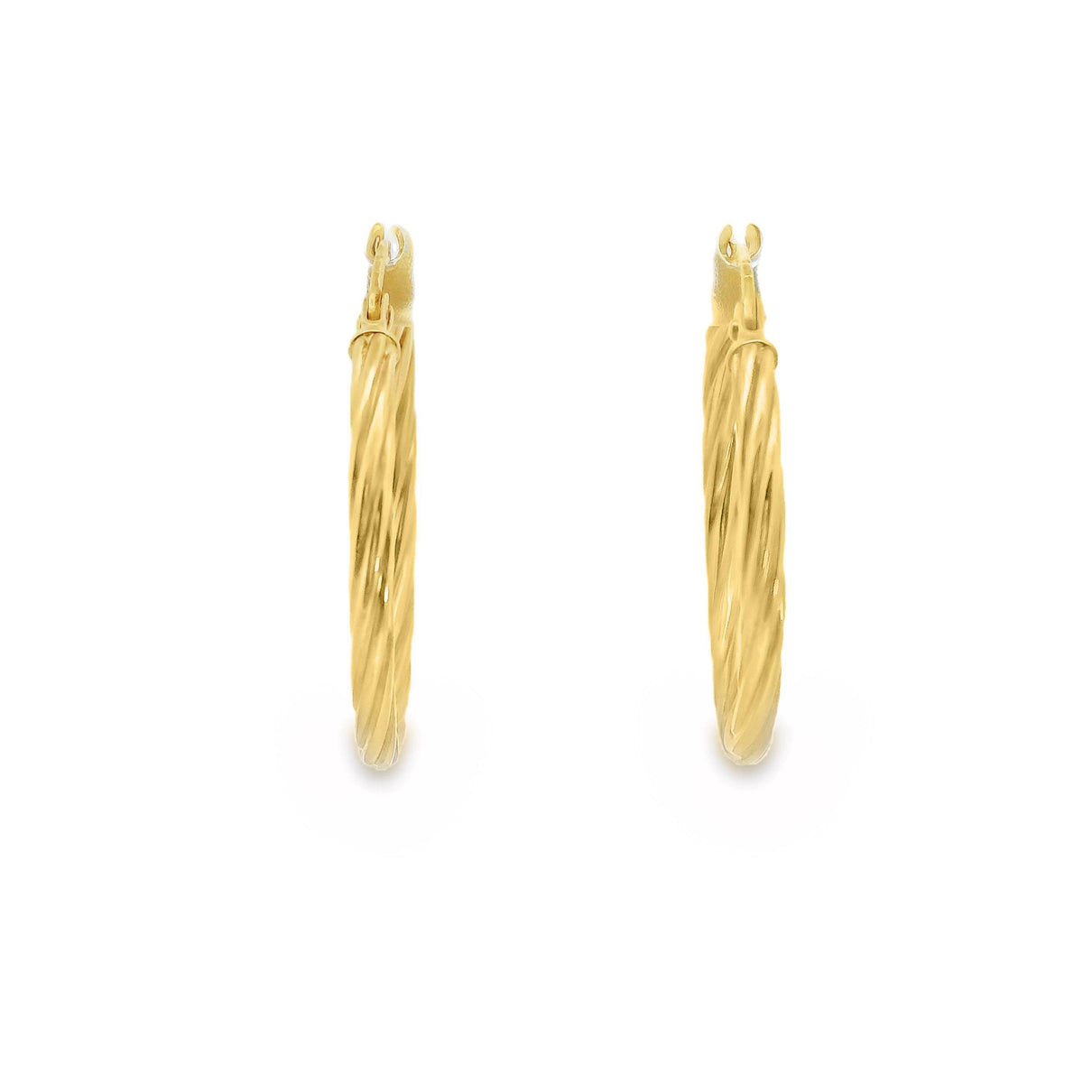 9ct Yellow Gold Italian Twist Hoop Earrings 20mm