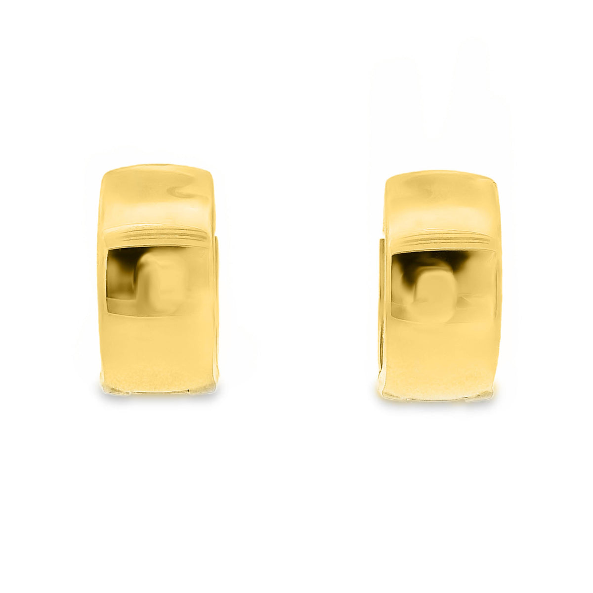 9ct Yellow Gold 7mm Wide Huggie Earrings