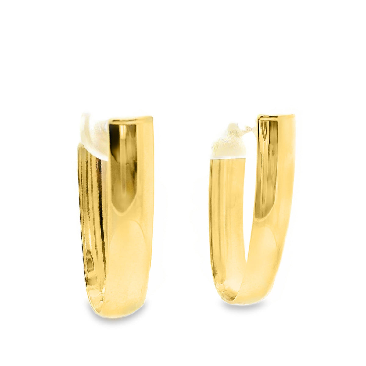 9ct Yellow Gold U Shaped Hoop Earrings