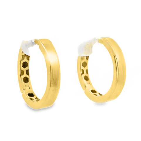 9ct Yellow Gold Square Edge Huggie Hoop Earrings