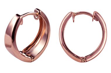 9ct Rose Gold Tapered Oval Huggies