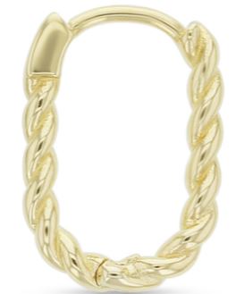 9ct Yellow Gold Twist Tube Paperclip Huggie Earrings
