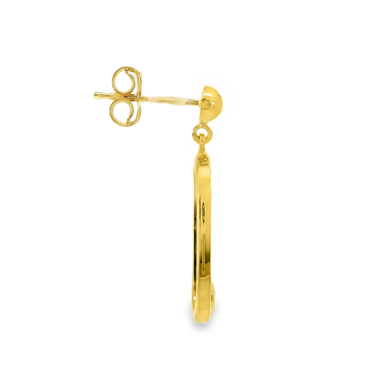 9ct Yellow Gold Oval Drop Stud Earrings With CZ