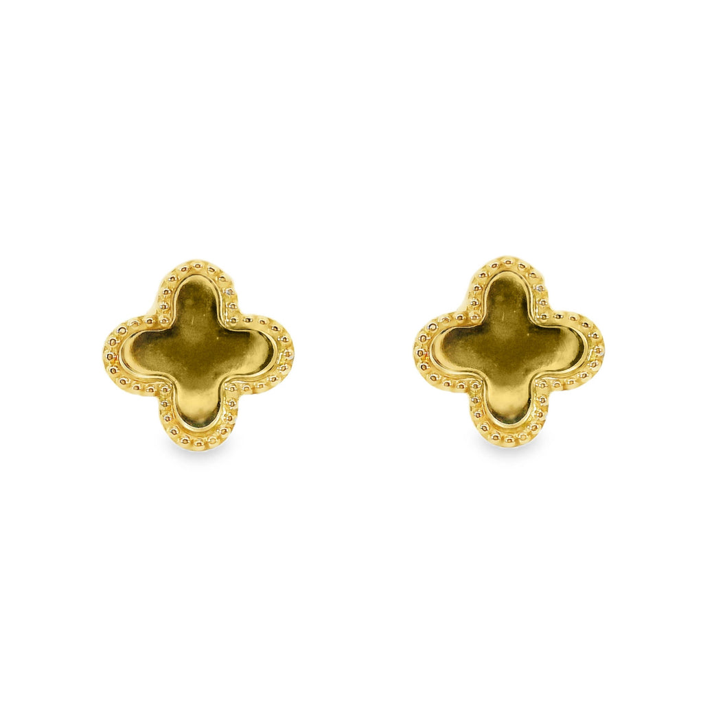 9ct Yellow Gold Clover Stud Earrings