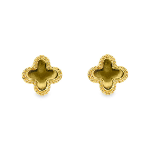9ct Yellow Gold Clover Stud Earrings