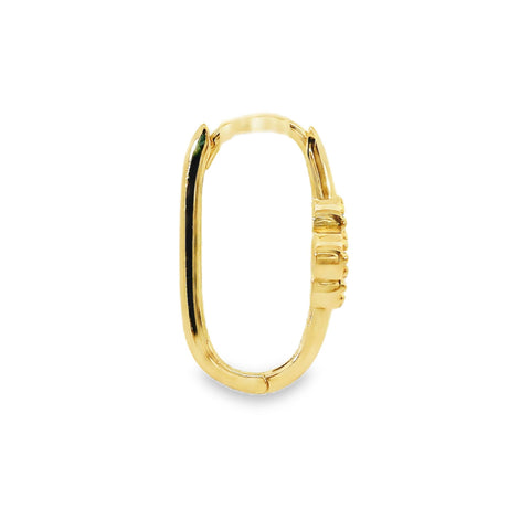 9ct Yellow Gold Huggies With Mother Of Pearl Clover Detail