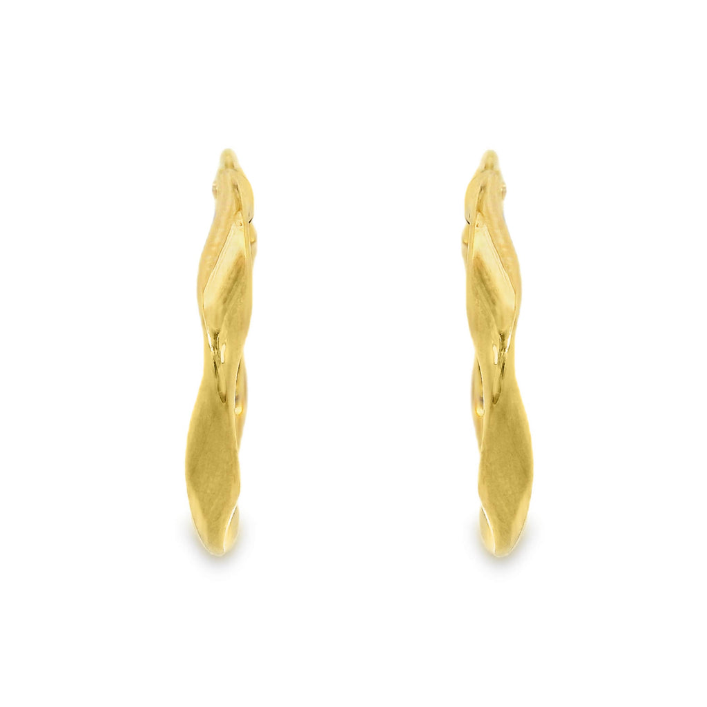 9ct Yellow Gold Twist Hoop Earrings