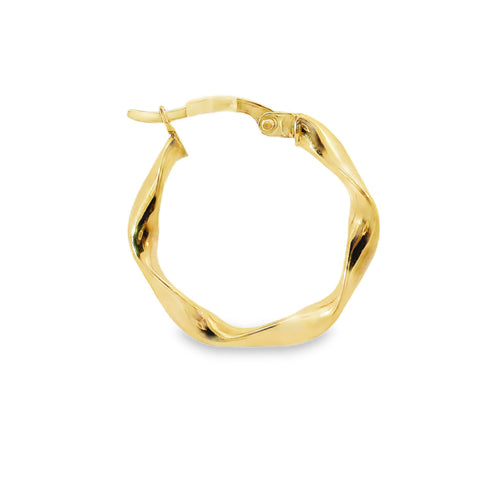 9ct Yellow Gold Twist Hoop Earrings
