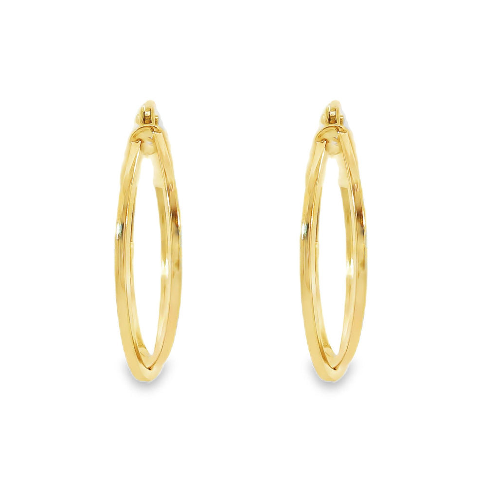 9ct Yellow Gold Double Oval Hoop Earrings