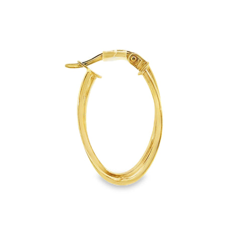 9ct Yellow Gold Double Oval Hoop Earrings
