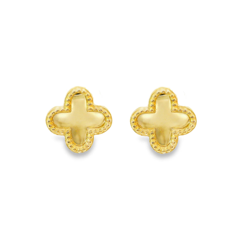 9ct Yellow Gold Small Clover Stud Earrings
