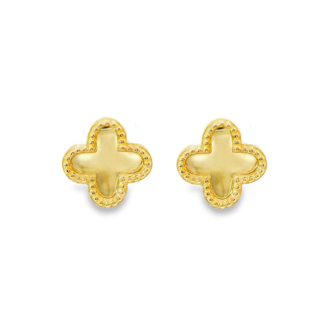 9ct Yellow Gold Small Clover Stud Earrings