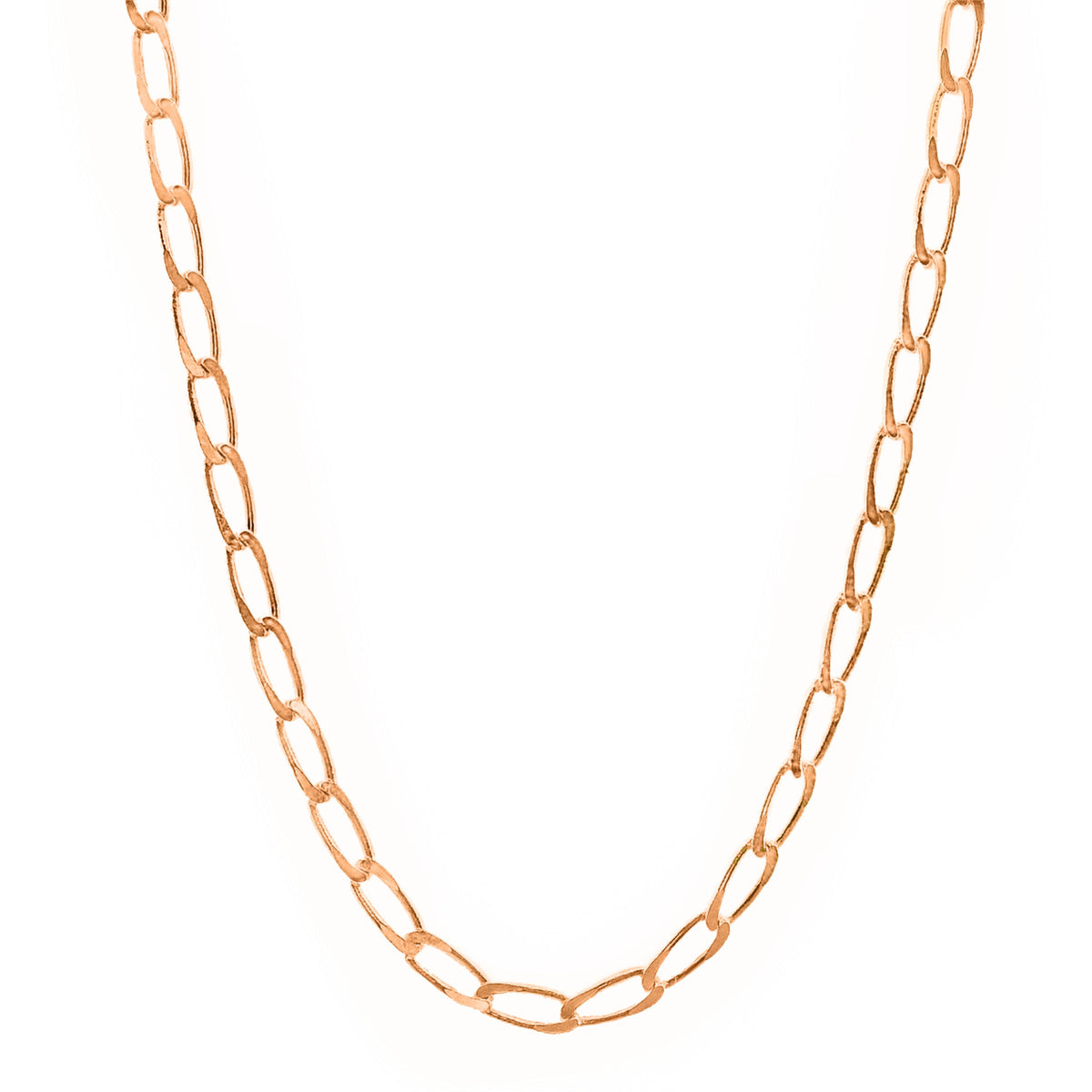 9ct Rose Gold Diamond Cut Open Curb Chain 1.9mm X 45cm