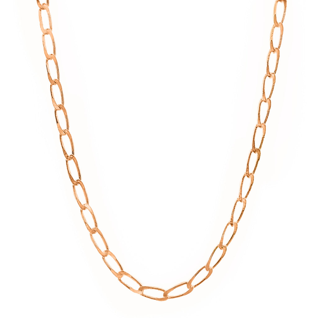9ct Rose Gold Diamond Cut Open Curb Chain 1.9mm X 45cm