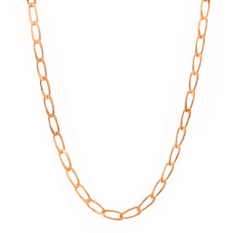 9ct Rose Gold Diamond Cut Open Curb Chain 1.9mm X 45cm