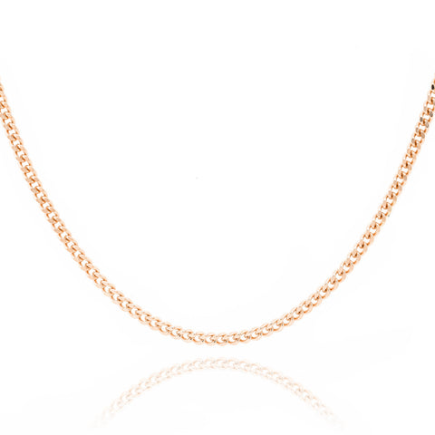 9ct Rose Gold Diamond Cut Curb Chain 1.2mm X 45cm