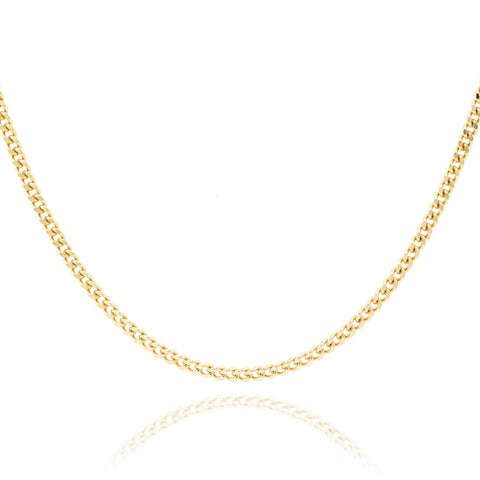 9ct Yellow Gold Diamond Cut Curb Chain 1.3mm X 50cm