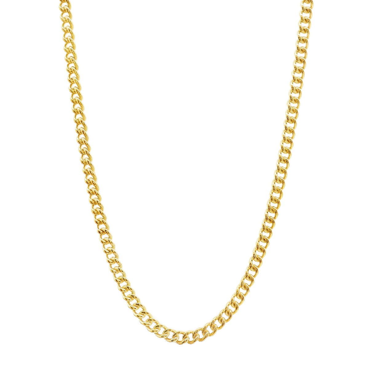 9ct Yellow Gold Round Curb Link Chain 1.2mm X 40cm