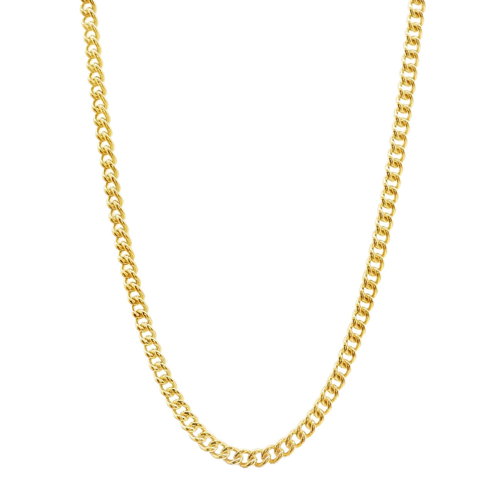 9ct Yellow Gold Round Curb Link Chain 1.2mm 50cm