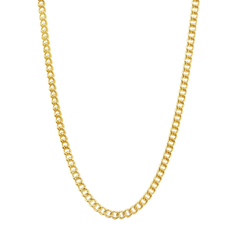 9ct Yellow Gold Round Curb Link Chain 1.2mm 50cm
