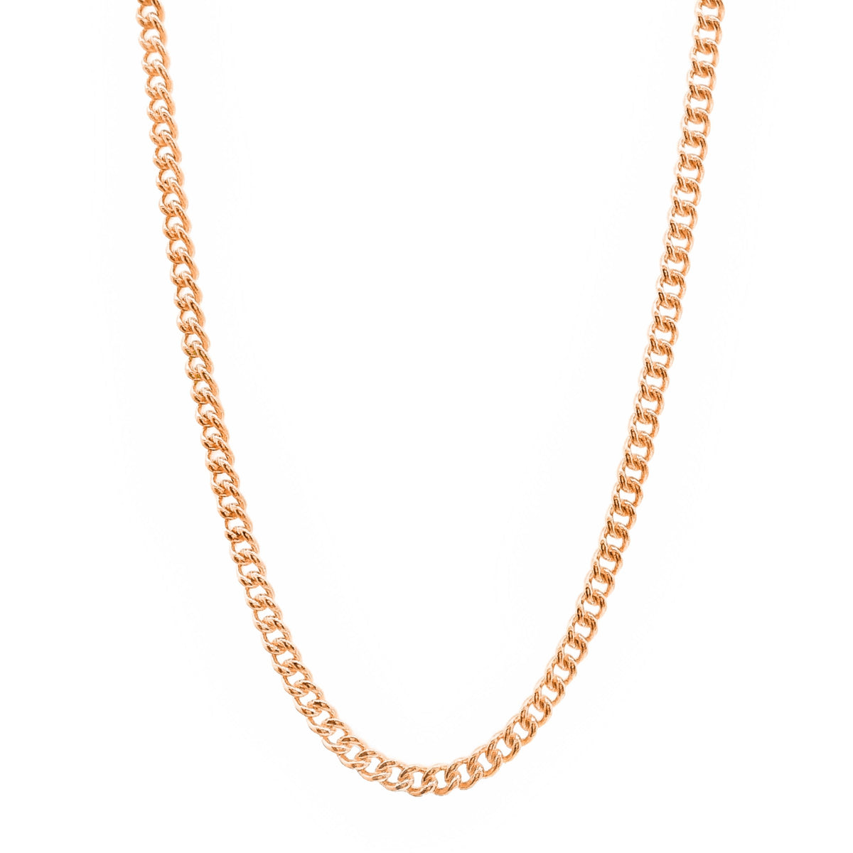 9ct Rose Gold Round Curb Link Chain 1.2mm X 45cm