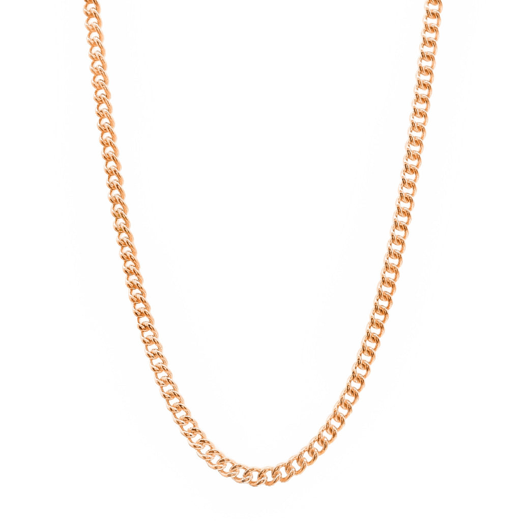 9ct Rose Gold Round Curb Link Chain 1.2mm X 45cm