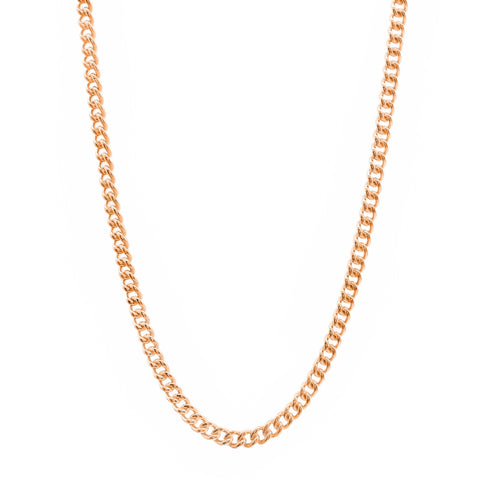 9ct Rose Gold Round Curb Link Chain 1.2mm X 45cm
