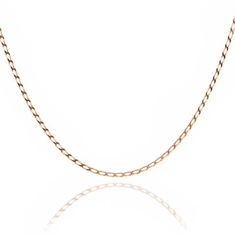 9ct Rose Gold Diamond Cut Long Open Curb Chain 1.4mm 40cm