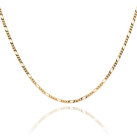 9ct Yellow Gold Diamond Cut 1 + 3 Figaro Chain 1.5mm X 45cm